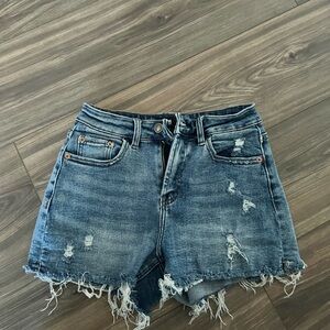 Black Label Blue Distressed Jean Shorts